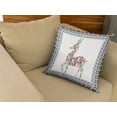 thumbnail image 4 of 20" Blue White Boho Deer Suede Throw Pillow, 4 of 4