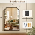 thumbnail image 6 of BEAUTYPEAK 24"x36" Arched Bathroom Mirror with Curved Top Modern Decorative Wall Mirror with Deep Frame, Black, 6 of 6