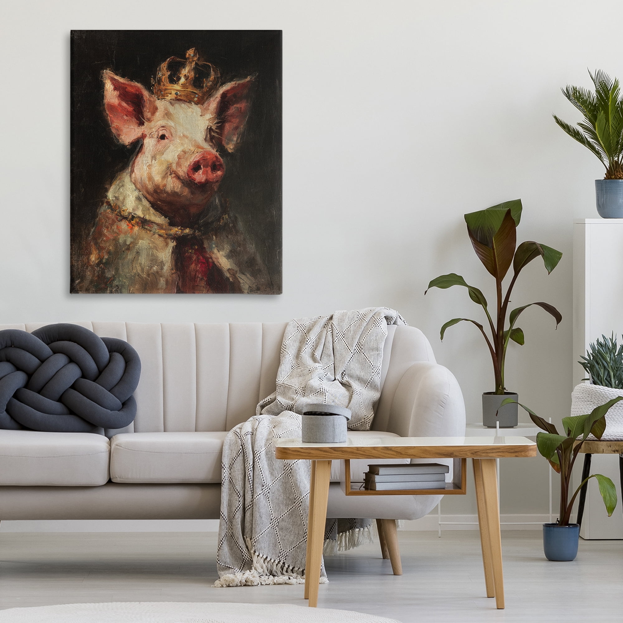 Stupell Industries Royal Swine Portrait Canvas Wall Art, design by Svetlana Aleynikova