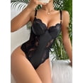 thumbnail image 4 of Lencería sexy de estilo europeo y americano para mujer, mono sexy de charol con encaje calado, 4 of 6