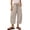 A-Beige530, variant on XIAONU Solid Cropped Wide Leg Pants for Women Drawstring Waist Side Pockets Loose Trousers