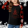 thumbnail image 3 of gcong Christmas Shirts for Girls Xmas Tree Print Raglan Long Sleeve Loose Shirts Crew Neck Tops Baggy Snowflake Blouse Size 3-12 Years, 3 of 5