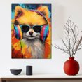thumbnail image 3 of Pomeranian Wall Art - Funny Dog Canvas Canvas for Kids' Room 11x17inch - Colorful Puppy with Earphone Pictures Framed Ready to Hang, 3 of 4