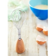 Standing Smiley Whisk for Kids - Stainless Steel with Wooden Handle