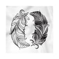 thumbnail image 1 of Black and White Decorative Napkins Set of 4, Boho Style Abstract Yin Yang Harmony Theme Illustrated with Feathers, Silky Satin Fabric for Brunch Dinner Party, 12", Black and White, by Ambesonne, 1 of 2