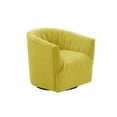 thumbnail image 5 of Rustic Manor Karly Velvet Stitched Tufted Accent Armchair with Swivel Base, Elegant Barrel Chair, Yellow, 5 of 8