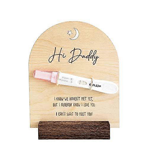 Baby Reveal Wooden Sign, Pregnancy Announcement for Dad, Hi Daddy Pregnancy Test Keepsake, Daddy-to-Be Gift, Pregnancy Reveal for Husband