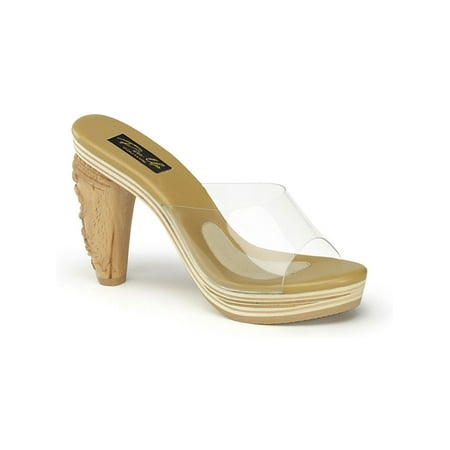 - 4 Inch Open Toe Sandals Sexy Slides Tiki Mask Hawaiian Costume Shoes