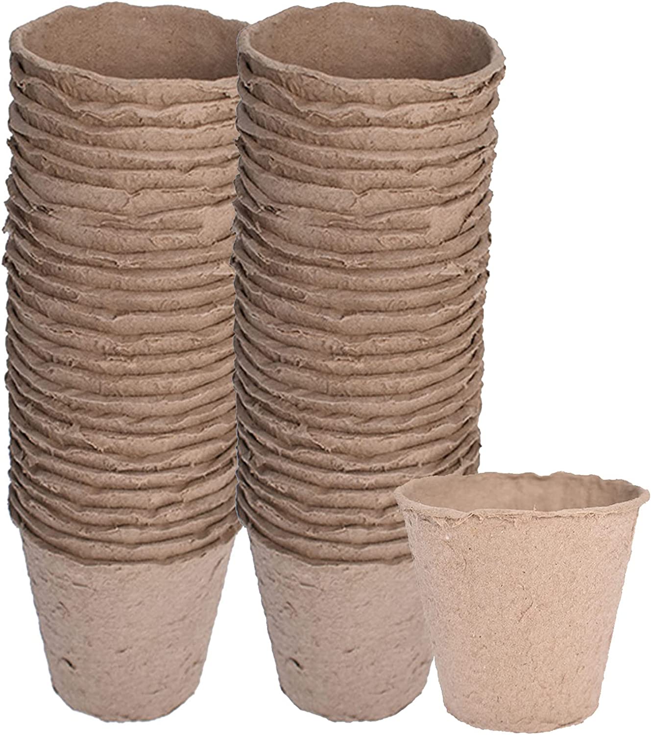 ALLCARB 100 Pack Peat Pots, 3 Inches Plant Seed Starting Pots Nursery