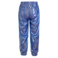 thumbnail image 2 of Venjoe Kids Boys Girls Shiny Sparkle Pants Loose Hippie Trousers Jazz Hip Hop Dance Costume Blue 170, 2 of 6