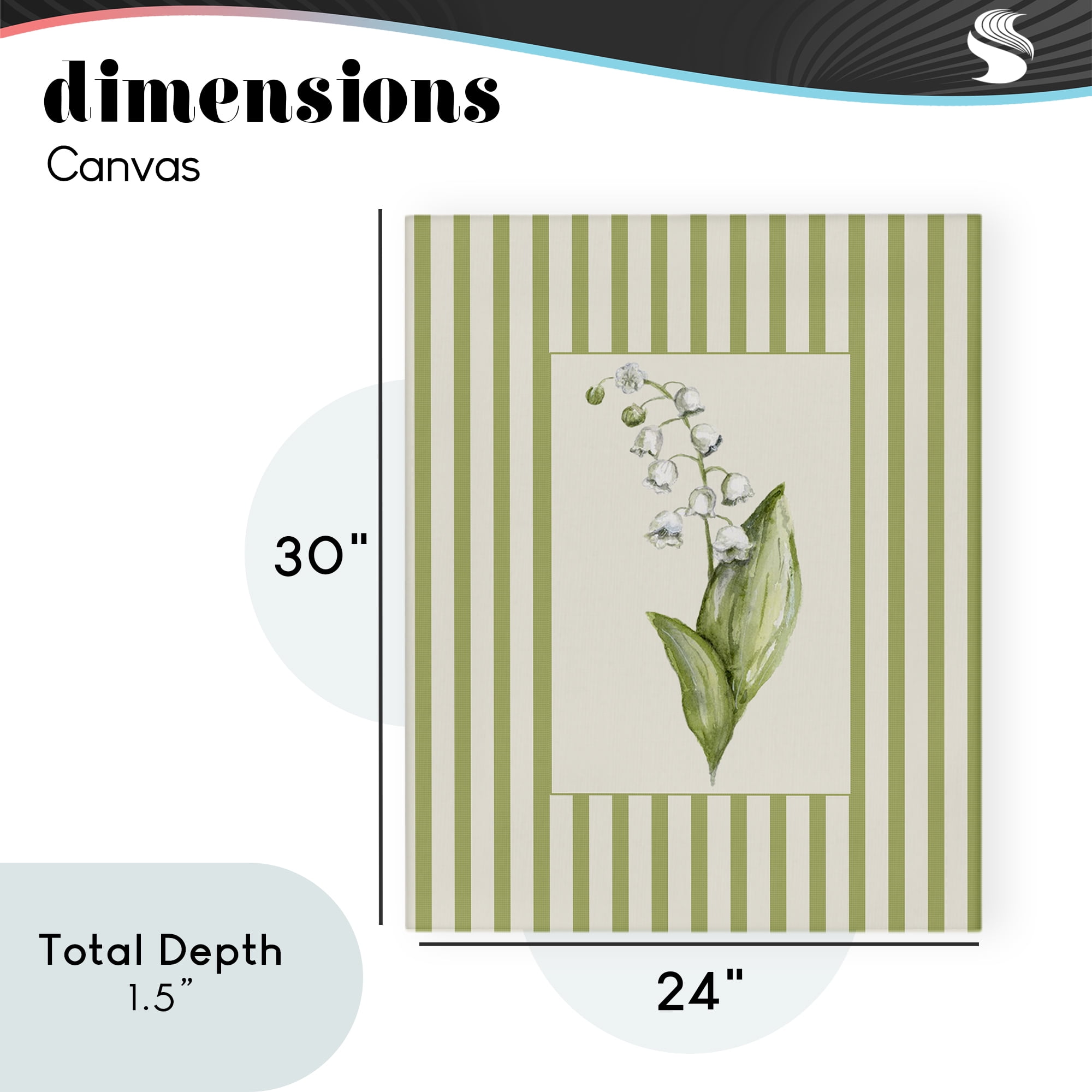 Striped Lily Of The Valley Canvas Wall Art, design by Lisa Wehmeyer