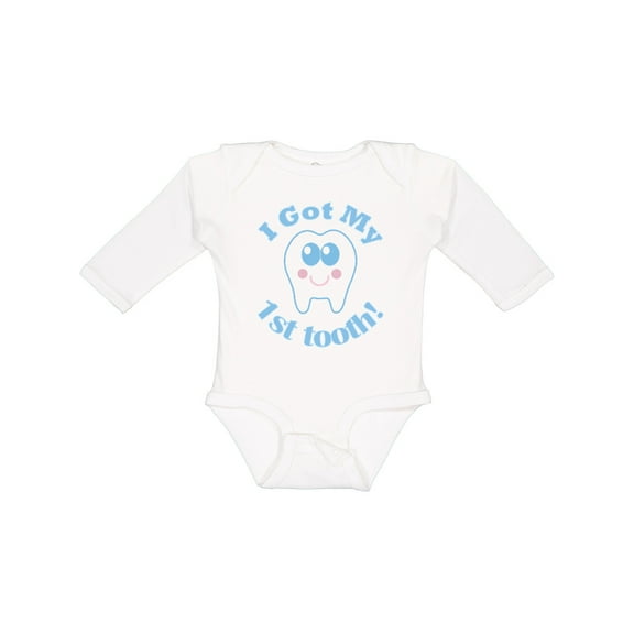 Inktastic I Got My First Tooth Baby Boy Boys or Girls Long Sleeve Baby Bodysuit