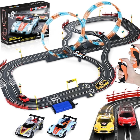Set de pista de carreras de coches tragaperras Letapapa con 4 coches de 6 a 12 años