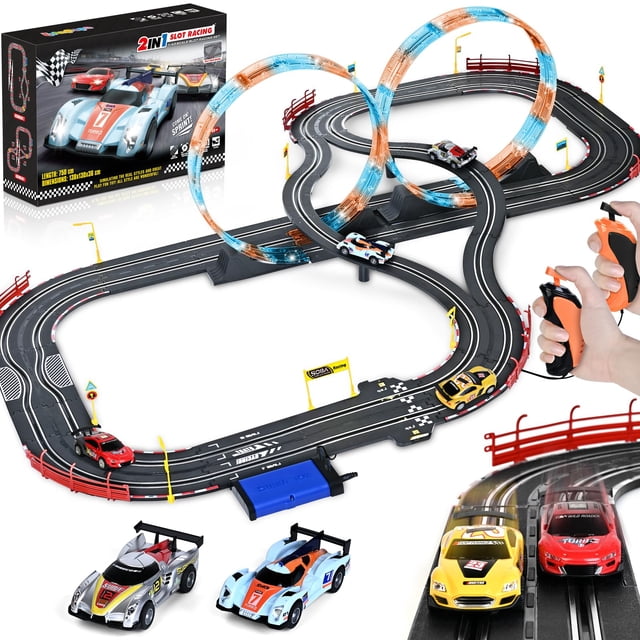 Set de pista de carreras de coches tragaperras Letapapa con 4 coches de 6 a 12 años