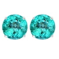thumbnail image 2 of V3 Jewelry® 925 Sterling Silver with 1.50CTTW Paraiba Tourmaline Round Stud Earrings, 2 of 4