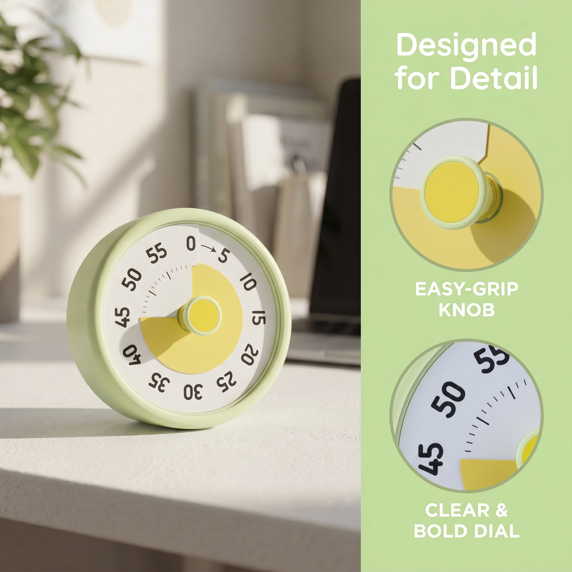 Unique Bargains 60 Minute Kitchen Digital Visual Timer Green-B