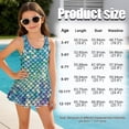 thumbnail image 6 of Uorisanigo Girls Swimsuits Blue Mermaid Scale One Piece Bathing Suits Back Strap for Kids Swim Dress Summer Beach, Size 12-13, 6 of 6