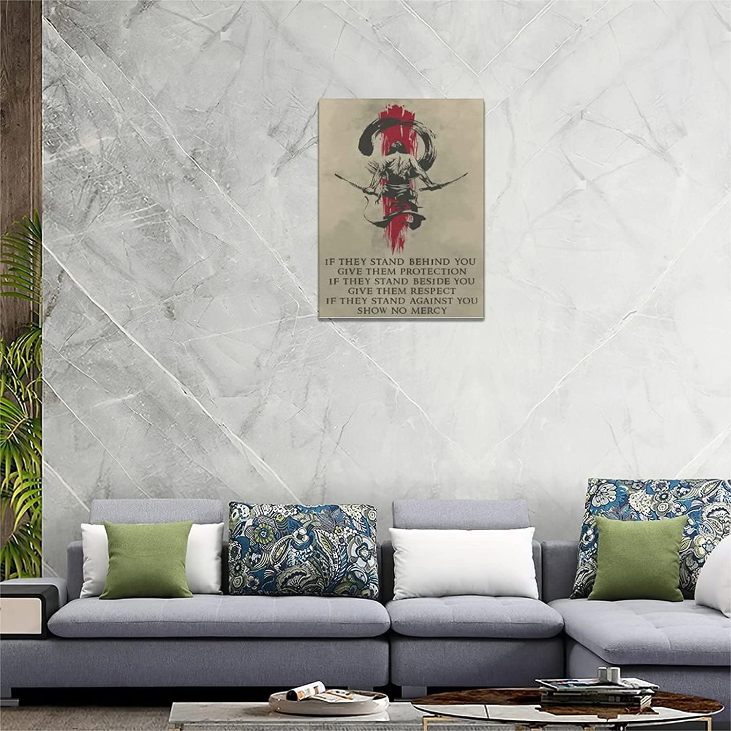 Japanese Samurai Wall Art Warrior Pictures Wall Decor Vintage Inspirational  Quotes Canvas Painting Print Artwork Modern Home Decorations Framed Ready  to Hang for Living Room Office Gym 12