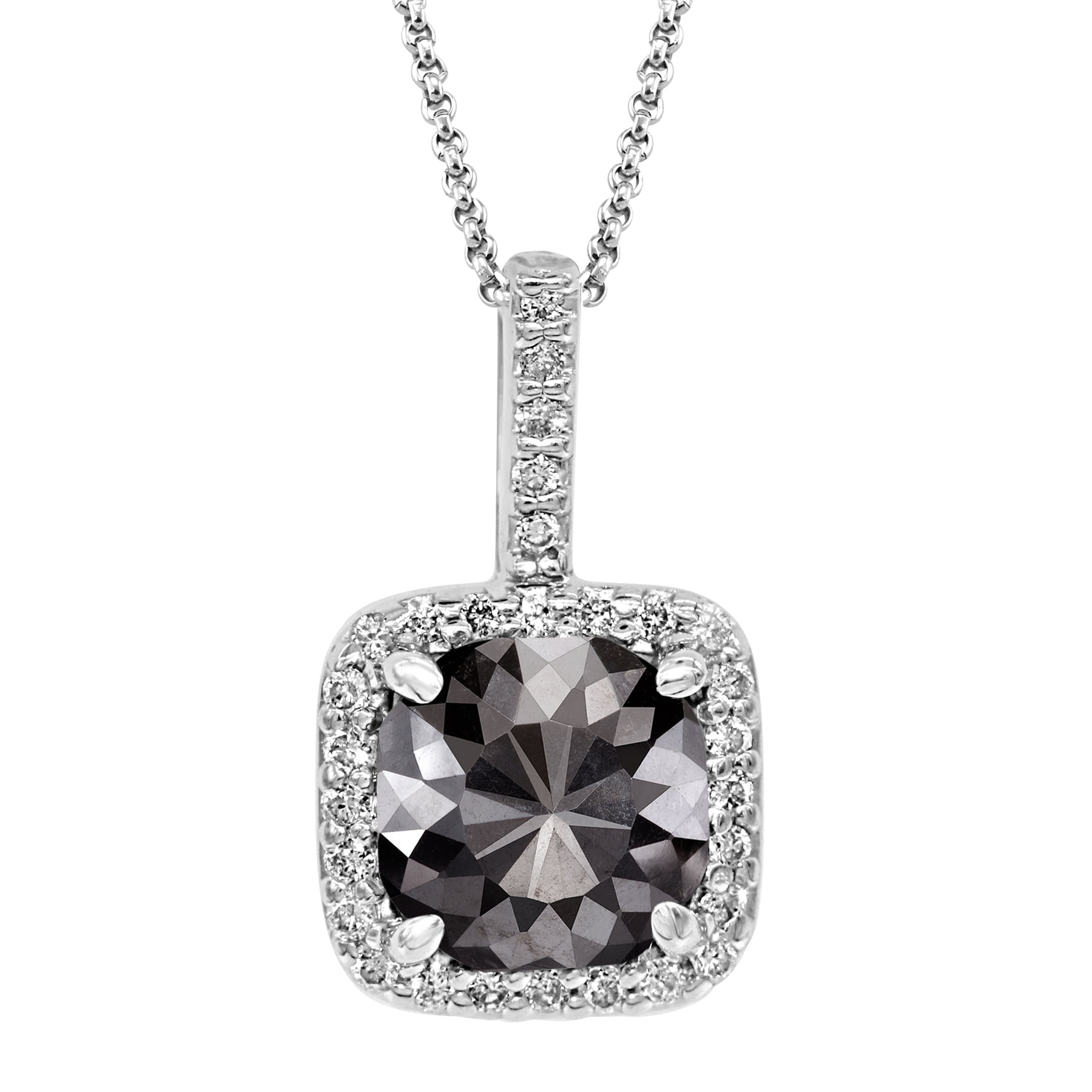 White Fire Opal & Diamonds 2.60Ct 14k White Gold Over Pendant 18"Chain Necklace