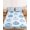 White, Ice Blue, Powder Cyan, Slate Blue, variant on Cal.King Size Fitted Sheet Set - Blue Pumpkin 3 Piece Bedding Sets 16" Deep Pocket Fitted Sheet with 2 Pillowcases, Fall Thanksgiving Harvest Rustic Farmhouse Brushed Microfiber Hotel Bed Sheets