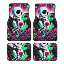Gokiu The Nightmare Before Christmas Car Floor Mats Set of 4 Universal Fit Automotive All-Weather Mats with Non-Slip Rubber Backing for SUV, Sedan, Van Car Accessories