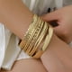 thumbnail image 4 of Xiao Hua Pulseras delicadas para mujer, modernas pulseras en capas, regalos apilables para mujer, 10 piezas, doradas H, 4 of 4