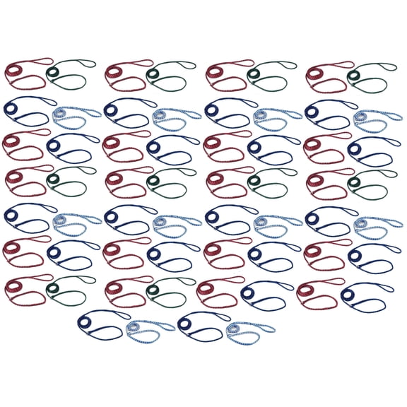 Braided Poly Dog Control Slip Leads Assorted Color Vet Rescue Kennel Bulk Packs (60 Leads)