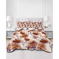 thumbnail image 2 of Twin XL Quilt Bedding Set, Orange Floral Reversible Summer Quilt 3 Pieces, Vintage Cornflower Leaves Rustic Plants Lightweight Bedspreads Coverlets with 2 Pillow Shams for All Seasons, 2 of 5