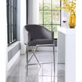 thumbnail image 2 of Meridian Furniture Xavier Gray Velvet Counter Stool with Chrome Metal Legs, 2 of 8