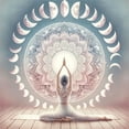 thumbnail image 2 of Ambesonne Mandala Duvet Cover Set, Pastel Yoga Lady with Moon, Twin, Pale Pink Blue Grey Tan, 2 of 2