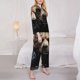 thumbnail image 3 of Balery Urban Bear With Headphones Conjunto de Pijama con Estampado para Mujer, Conjunto de Dos Piezas con Manga Larga, Ropa de Dormir Suave con Bolsillos, Pijamas Cómodos-XX-Large, 3 of 7