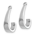 thumbnail image 2 of Real 14kt White Gold J Hoop Earrings Jackets; for Adults and Teens; for Women and Men, 2 of 3