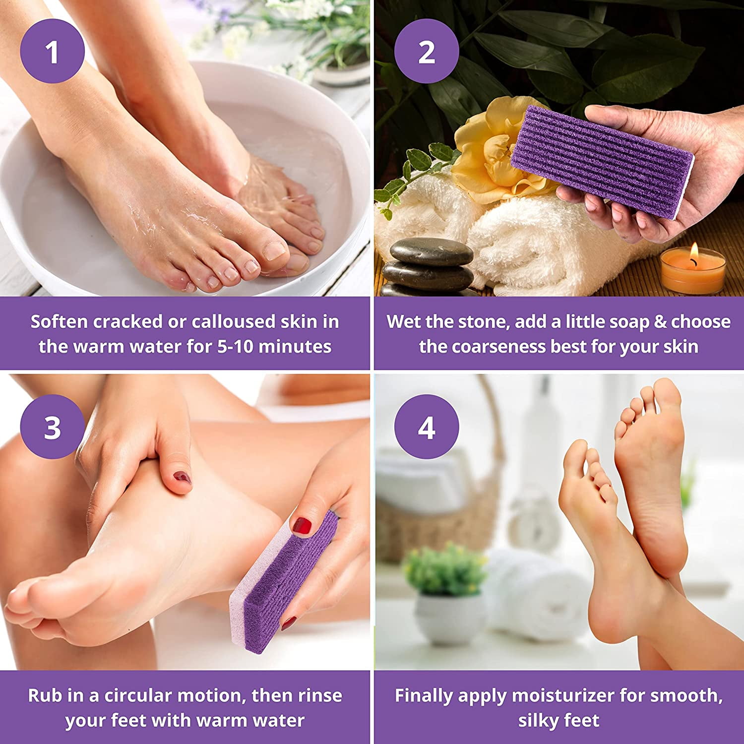 Sunjoy Tech Pumice Stone for Feet - Ultimate 2-in-1 Scrubber and Professional Exfoliating Rock for Feet Hands Body Care - Pumice Stone for Dead Skin & ...