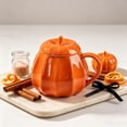 thumbnail image 6 of Twfbrm Halloween Ceramic Mug, Cute Pumpkin Shaped Ceramic Coffee Mug with Handle and Lid, Fall Decorative Pumpkin Mug, Creative Heat Resistant Ceramic Tea cup for Home, Office, Thanksgiving, 6 of 6