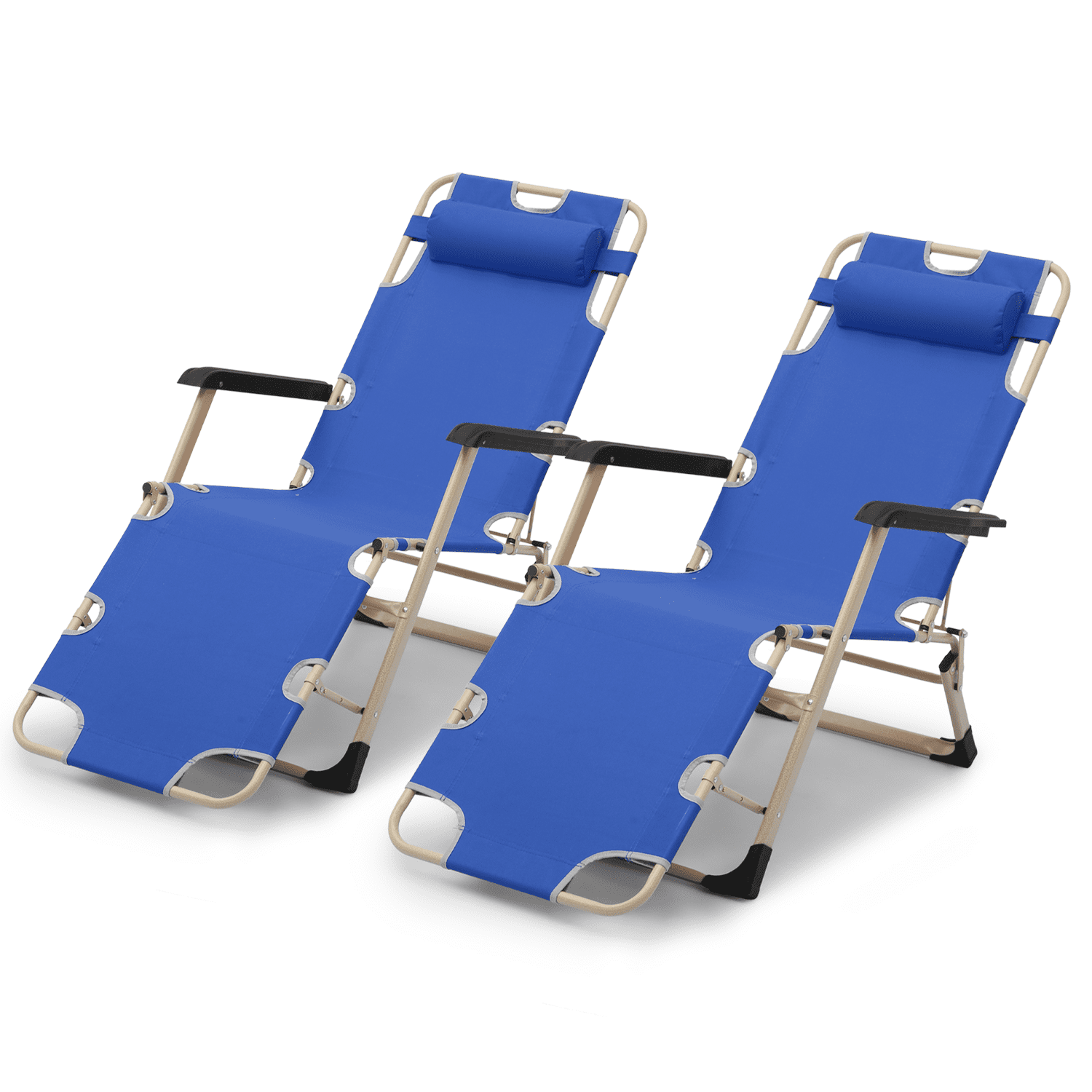 MoNiBloom 2 Pack Folding Reclining Lounge Chair with Removable