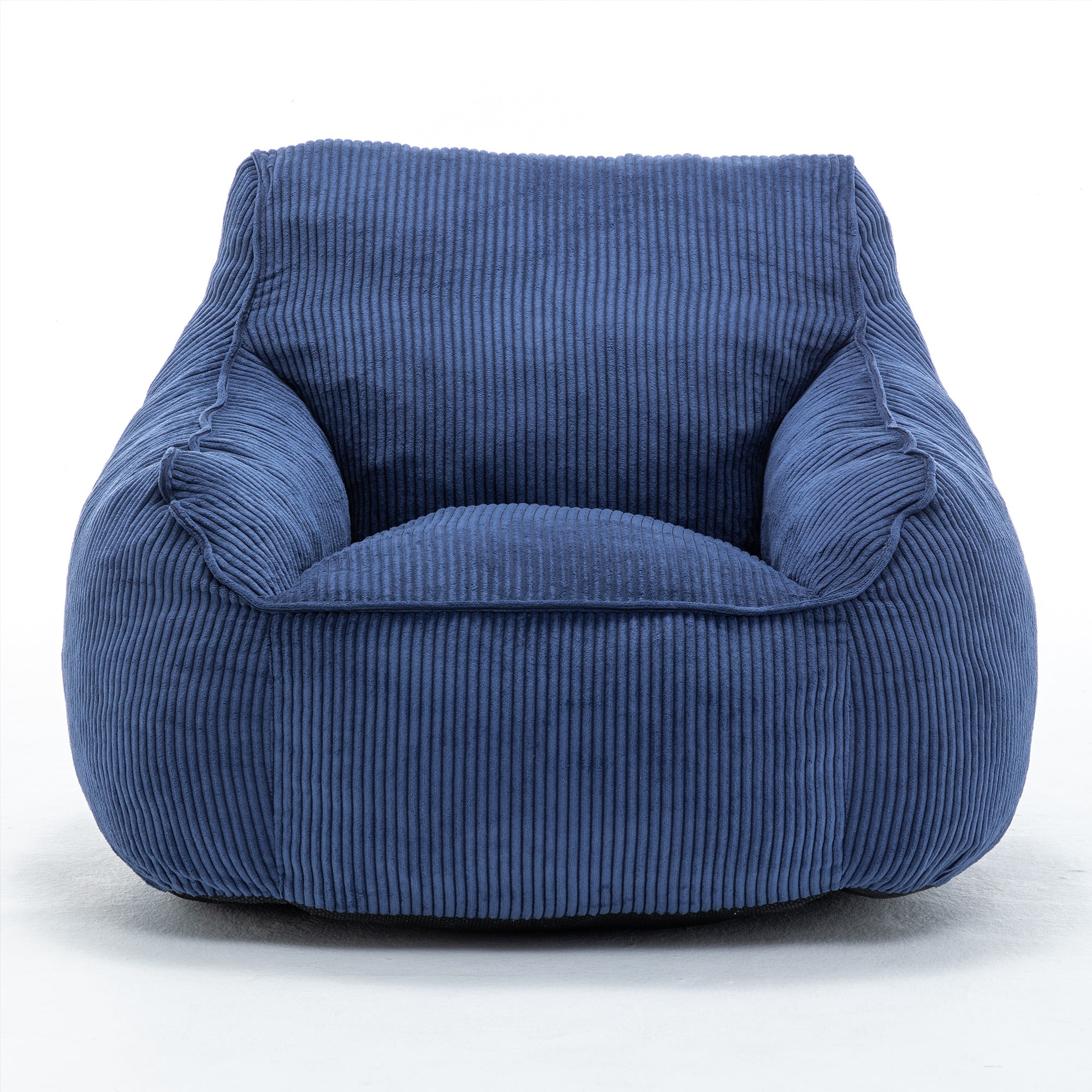 Bean Bag Chair Sofa for Adults Teens, Comfy Corduroy Large Bean Bag Chairs with Armrests for Bedroom Living Room, Adult Beanbag Lazy Sofa Couch Chairs with Filler Included (Blue)