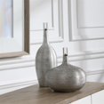 thumbnail image 2 of Uttermost Gatsby Ceramic Steel and Crystal Ribbed Bottles in Silver (Set of 2), 2 of 3