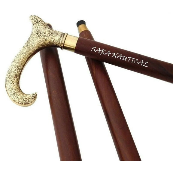 Handmade Solid Carved Walking Stick Head Cane| Wooden Walking Cane - Best Elder Gift