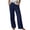 Navy*, variant on RUTAYY Women's Pants Comfortable Solid Color High Waist Straight Wide Leg with Pocket Casual Everyday Wear Chic Holiday Trousers