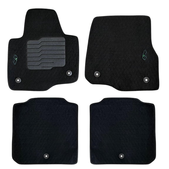 Carpet Floor Mats for 2018 to 2024 Ford Expedition with Non Slip Driver Heel Pad and Safety Locks, front and Rear, Black