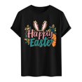 thumbnail image 4 of ibuvkizy Graphic T Shirts for Men Easter Bunny Printed Short Sleeve Shirt,Men's Casual Short Sleeve Easter Print Crew-neck Top Black,L, 4 of 4