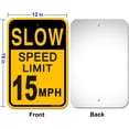 thumbnail image 2 of Slow Speed Limit 15MPH 4 Pack, 18 x 12 Inches Slow Down Safety Signs for Street Neighborhood Sturdy Rust Free Aluminum, 2 of 6