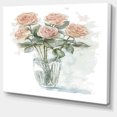 thumbnail image 2 of Bouquet de Roses Roses dans le Vase - Grande Impression sur Toile Florale, 2 of 4