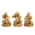 thumbnail image 1 of Sagebrook Home RESIN, S/3 HEAR, SPEAK, SEE NO EVIL MONKEYS, GOLD, 1 of 2