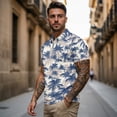 thumbnail image 4 of Uorisanigo Hawaiian Palm Tree Couple Matching Outfit Mens Golf Shirts Size XS Quick-Dry Short Sleeve Sports Tops and Golf Shirts for Women 1/4 Zip Up Collared Workout Tank Tops, 4 of 8