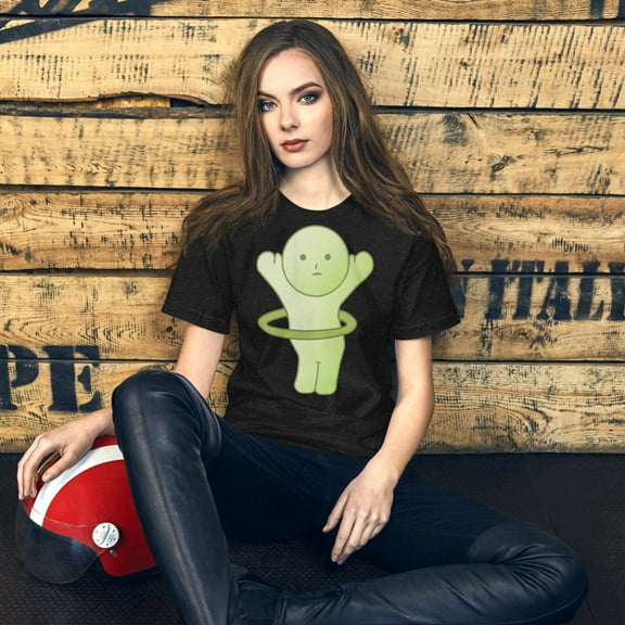 Cute Smiski Shirt – Kawaii Green Character Tee (Black Heather, XS)