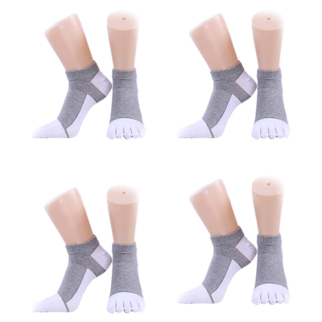 4 pares de calcetines de algodón Calcetines de cinco dedos Calcetines de algodón de tubo mediano para hombre Calcetines con puntera dividida