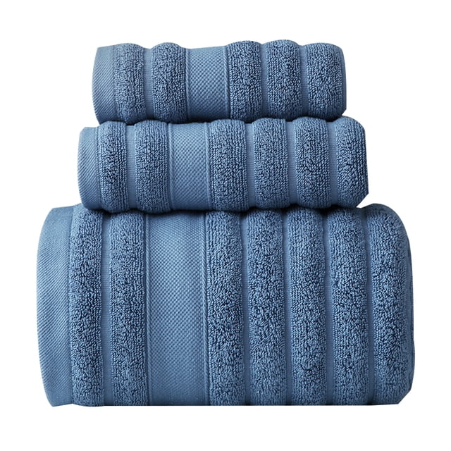 Juego de toallas de baño de algodón: toallas de baño gruesas y absorbentes de 3 piezas, 1 toalla de baño, 2 paños de lavado