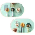 thumbnail image 3 of Soporte de plástico para cepillos de dientes, para maquinilla de afeitar, estante de almacenamiento para cepillos de dientes, colgador montado en la pared, organizador de baño, accesorios, amarillo, 3 of 5