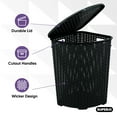 thumbnail image 3 of Corner Laundry Hamper Basket with Lid, 50 Liter - Black, 3 of 9